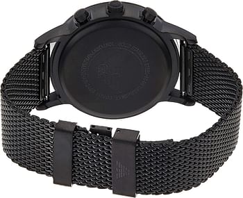 Emporio Armani Men's Quartz Watch Analog Display and Stainless Steel Strap AR2498 - Black