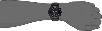 Emporio Armani Men's Quartz Watch Analog Display and Stainless Steel Strap AR2498 - Black