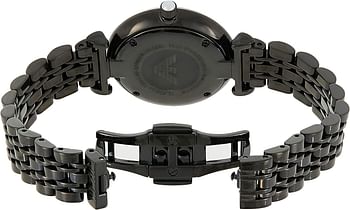Emporio Armani Women's Black Dial Stainless Steel Analog Watch - AR11268 Black, 32 millimeters