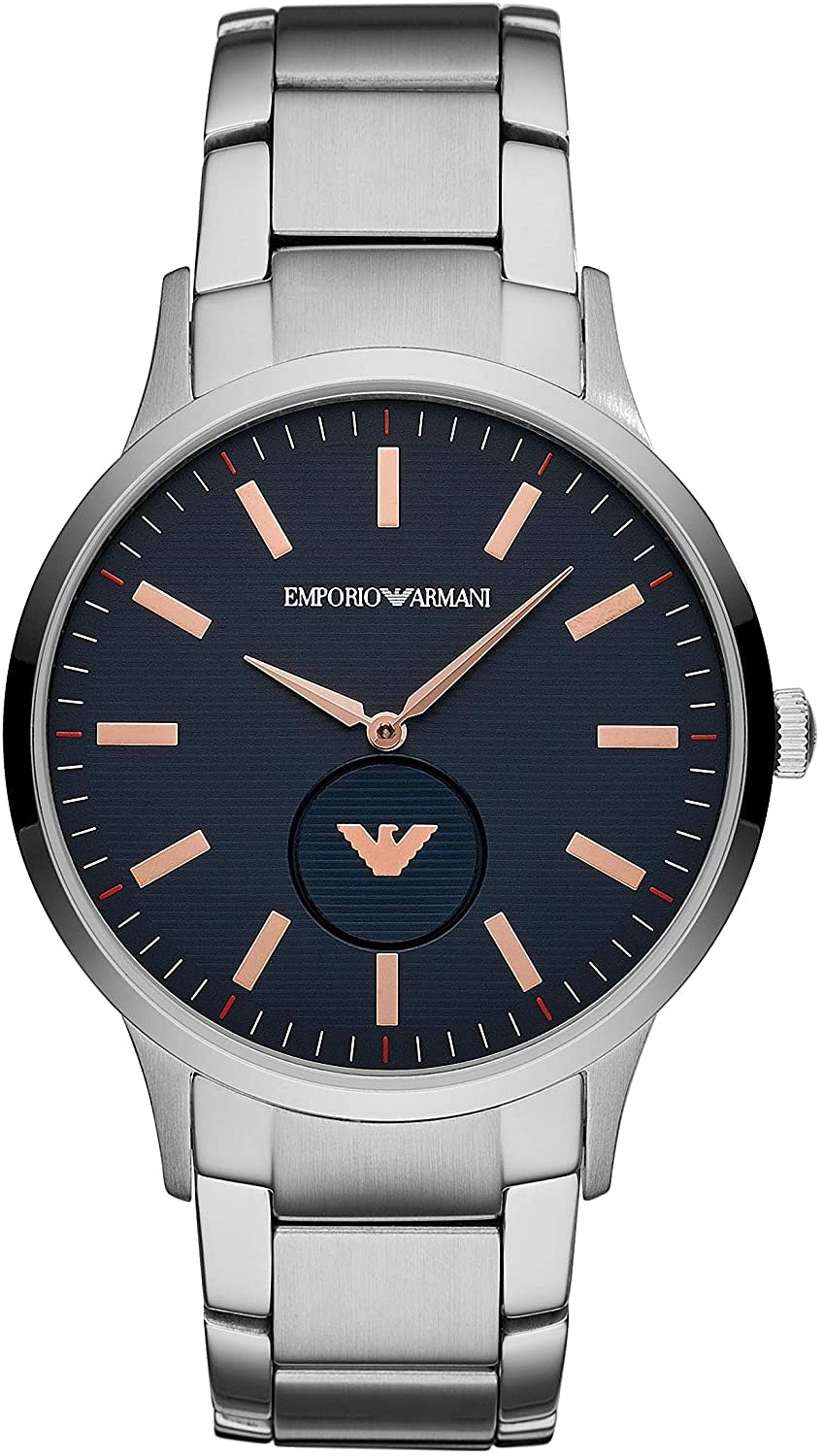 Emporio Armani Men s Quartz Watch Analog Display and Stainless Steel Strap AR11137 Analog Silver