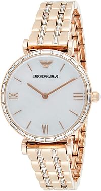 Emporio Armani Women's Mother Of Pearl Dial Stainless Steel Analog Watch - AR11294, Rose Gold 32mm