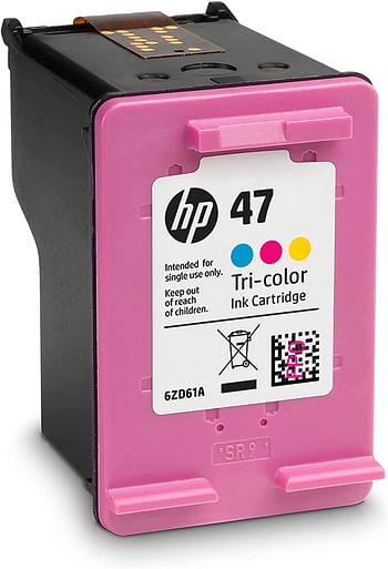 HP 47 Tri-color Original Ink Advantage Cartridge, 6ZD61AE/Multi color/one size