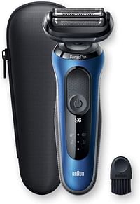 Braun 60-B1000s,Braun Shaver Series 6 Sensoflex - 60-B1000S Wet & Dry Shaver, With Travel Case, Blue, /one size,
