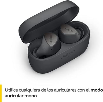 Jabra Elite 3 In Ear Wireless Bluetooth Earbuds – Noise isolating True Wireless buds with 4 built-in Microphones for Clear Calls, Rich Bass, Customizable Sound, and Mono Mode - Dark Grey