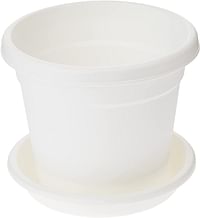 Cosmoplast Plastic Round Flowerpot 6” with Tray-P