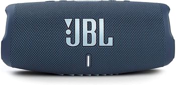 JBL Charge 5 Portable Speaker, Built-In Powerbank, Powerful JBL Pro Sound, Dual Bass Radiators, 20H of Battery, IP67 Waterproof and Dustproof, Wireless Streaming, Dual Connect - Blue, JBLCHARGE5BLU Blue