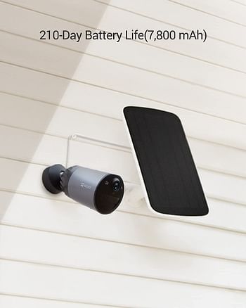 EZVIZ Battery Security Camera Outdoor with 210-Day Battery Life, 1080P Colour Night Vision, Built-in 32 GB eMMC, Two-way Audio, Waterproof, PIR, No Base Station Required, Work with Solar Panel (BC1C)/One Size/Black