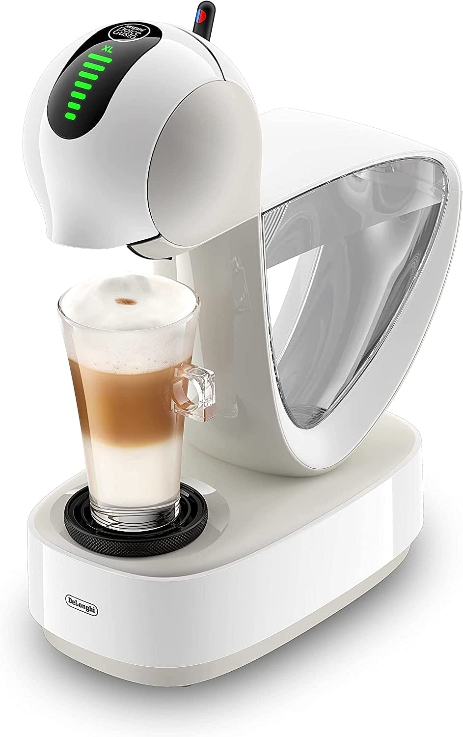 ماكينة تحضير القهوة انفنيست EDG268.W من نسكافية دولتشي غوستو، ماكينة تحضير القهوة مع كبسولات صغيرة ولمسة انفنيسما، لون ابيض