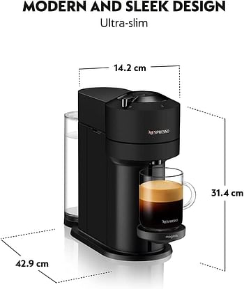 ماكينة تحضير القهوة فيرتيو نيكست جي سي في 1 من نسبريسو - اصدار دولة الامارات العربية المتحدة، لون اسود غير لامع