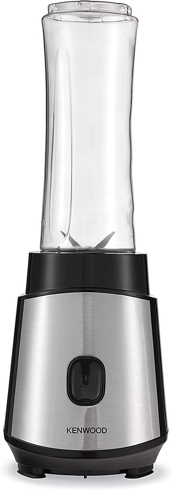 KENWOOD Personal Blender 350W Smoothie Blender/Smoothie Maker with 570ml & 400ml Tritan Smoothie2Go Bottle and Lid, Ice Crush Function BLM05.A0BK Black/Silver