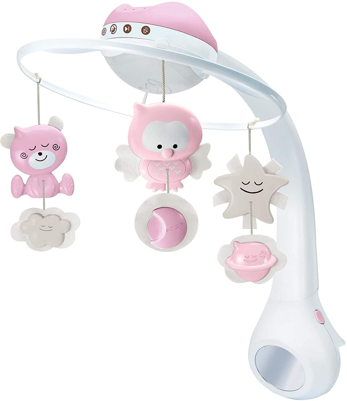 Infantino Baby 3 in 1 projector musical mobile projector|Child Sleeping Aids|Night light with music|Stroller Toys & Accessories| (Pink)