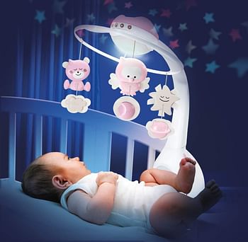 Infantino Baby 3 in 1 projector musical mobile projector|Child Sleeping Aids|Night light with music|Stroller Toys & Accessories| (Ecru)