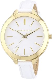 Michael Kors Runway Women's White Dial Leather Band Watch - MK2273 White Dial/One Size