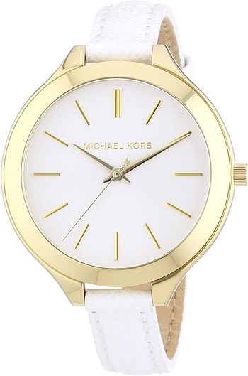 Michael Kors Runway Women's White Dial Leather Band Watch - MK2273 White Dial/One Size