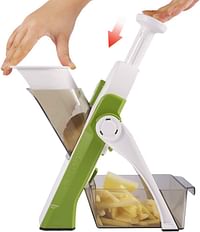 SHOWAY Vegetable Cutter Mandoline Slicer ONCE FOR ALL Food Chopper Dicer Fruit French Fry Julinner Green