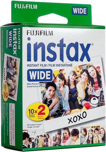 Fujifilm instax Wide Instant Film 2 x10 (20 Sheets) Packaging May Vary, White, 20 Exposures, Instax Wide Film Twin Pack/Single/multicolor/one size