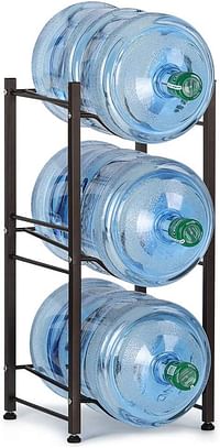 حامل لزجاجات المياه ليوستار 3 طبقات بسعة 5 جالون، حامل تخزين زجاجات المياه، 3 طبقات، متنوعة، WBS-4311-Bk