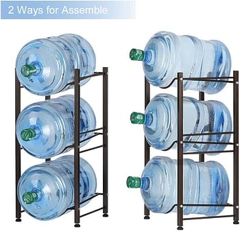 Leostar 3 Tiers 5 Gallon Water Bottle Rack, Water Bottle Storage Holder, 3 Tier, Black, WBS-4311-Bk