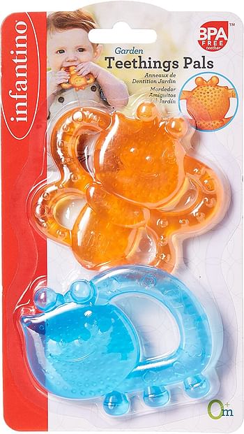 Infantino Garden Teethings Pals, Pack of 2,Multi color/one size