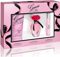 GUESS Girl 3 Pieces Gift Set For Women - 1 EDT 100 ml +200 ml Body Lotion +15 ml Mini Set,Pink Pack/