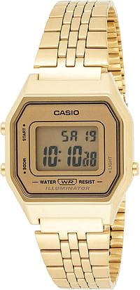 Casio Women's Ladies Mid Size Tone Digital Retro Watch La 680Wga 9Df Lcd-Gold