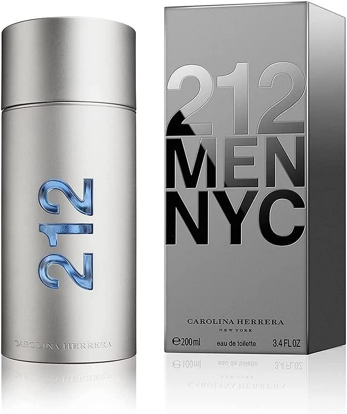 CAROLINA HERRERA 212 NYC Eau de Toilette For Men, 200 ml, Silver Pack