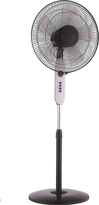 Impex PF 7502 60W 1350RPM 3 Blade High Speed Pedestal Fan with 5 AS Blade 3 Speed Selection Adjustable Height,Black/Black/15D x 20.1W x 17.7H centimeters