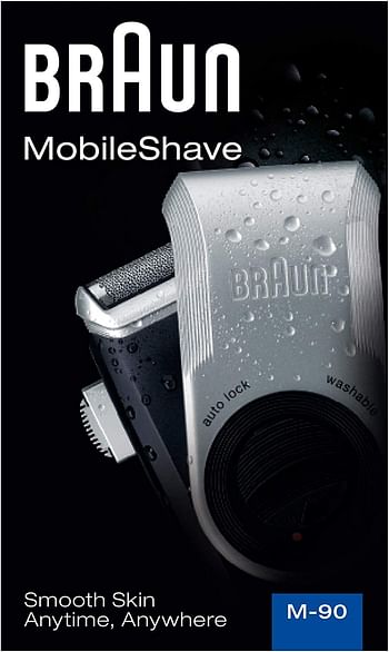 Braun M-90 Mobile Shaver Battery Operated/Silver Black