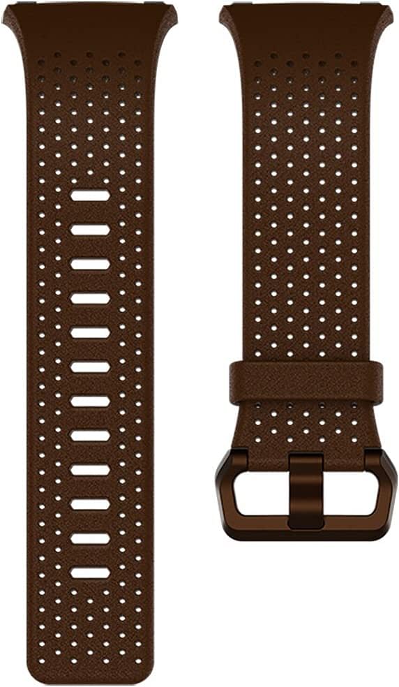 Fitbit FIT-102 Ionic Perforated Leather Accessory Band, Small, Cognac Brown, FB164LBDBS, Iconic Small/Black