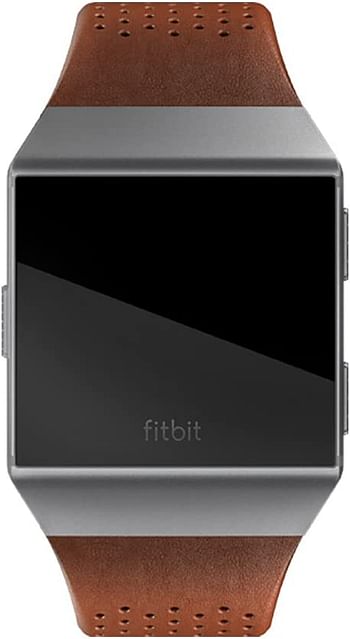 Fitbit FIT-102 Ionic Perforated Leather Accessory Band, Small, Cognac Brown, FB164LBDBS, Iconic Small/Black