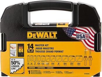 DEWALT Hole Saw Kit, 14-Piece (D180005) - Yellow