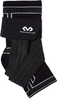 Mcdavid Elite Elastic Ankle Brace With Fig 6 Strap Stays Blk - 5146R-Bk, Size Small Black