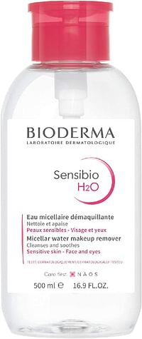 BIODERMA Sensibio H2O Make-Up Removing Micellar Water, 500Ml With Pump