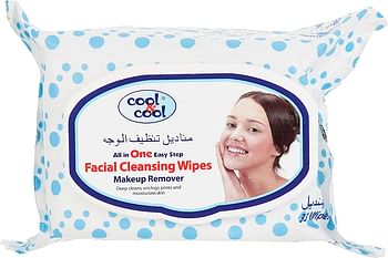 Cool & Cool Cleansing and Make-up Removing Wipes Pack of 3 Pieces  3 x 33 Sheets Multicolor