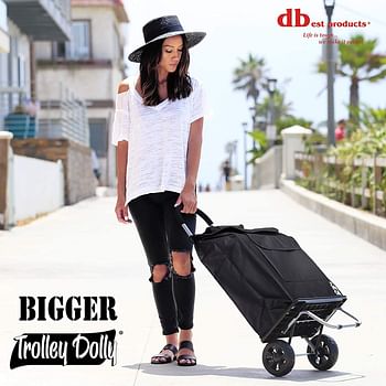dbest products Bigger Trolley Dolly, Black Shopping Grocery Foldable Cart /Black/One Size