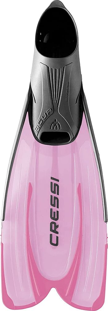 Cressi Agua Fins Premium Self Adjusting for Diving, Apnea, Snorkeling and Swimming Pink/37-38