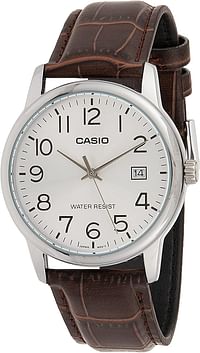 Casio Men's Dial Leather Band Watch - MTP-V002L-7B2UDF 44 mm - Brown