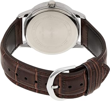 Casio Men's Dial Leather Band Watch - MTP-V002L-7B2UDF 44 mm - Brown