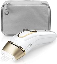 Braun IPL Silk Expert Pro 5 PL5014 Generation IPL, Permanent Visible Hair Removal for Women and Men with Premium Pouch and Venus Razor, White and Gold