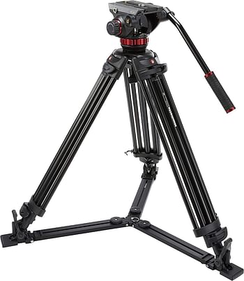 Manfrotto MVH502A,546GB-1 Professional Fluid Video System with Aluminum Tripod and Ground Spreader (Black)