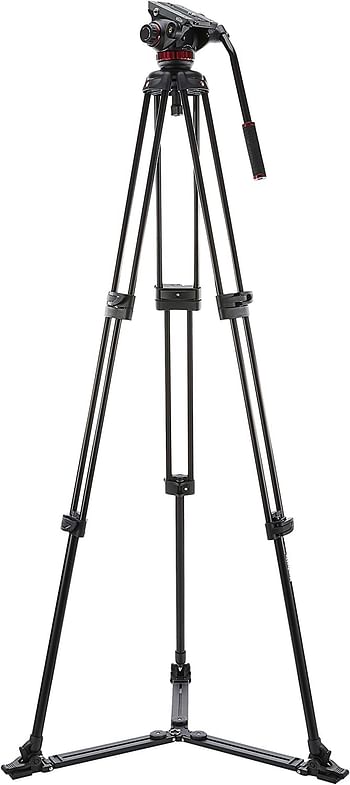 Manfrotto MVH502A,546GB-1 Professional Fluid Video System with Aluminum Tripod and Ground Spreader (Black)