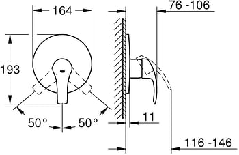 GROHE Eurosmart Single-Lever Shower Mixer, 19451002