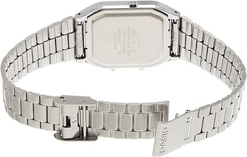 Casio Unisex-Adult Quartz Watch, Analog-Digital Display and Stainless Steel Strap Grey-White 28mm