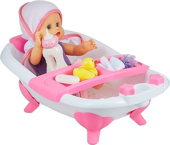 Power Joy Baby Cayla Doll and Bath Tub Set 36ةm, Multi-Colour, LD9506A/Multicolour