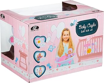 Power Joy Baby Cayla Doll and Bath Tub Set 36ةm, Multi-Colour, LD9506A/Multicolour