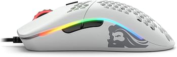 Glorious Model O Wired Gaming Mouse - RGB 67g Lightweight Ergonomic Wired Gaming Mouse - Backlit Honeycomb Shell Design Mice (Matte White)