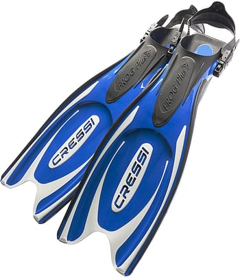 Cressi Adult Powerful Efficient Open Heel Scuba Diving Fins | Frog Plus: made in Italy