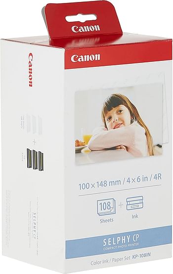 For Selphy Cp - Canon Kp-108in Color Ink Paper Set Postcard Size 100x148mm 108-sheets For Selphy Cp