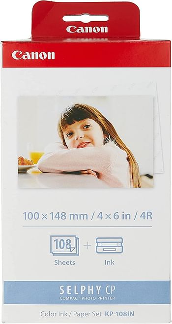 For Selphy Cp - Canon Kp-108in Color Ink Paper Set Postcard Size 100x148mm 108-sheets For Selphy Cp