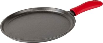 Lodge Cast Iron Griddle and Hot Handle Holder, 10.5", Black/Red